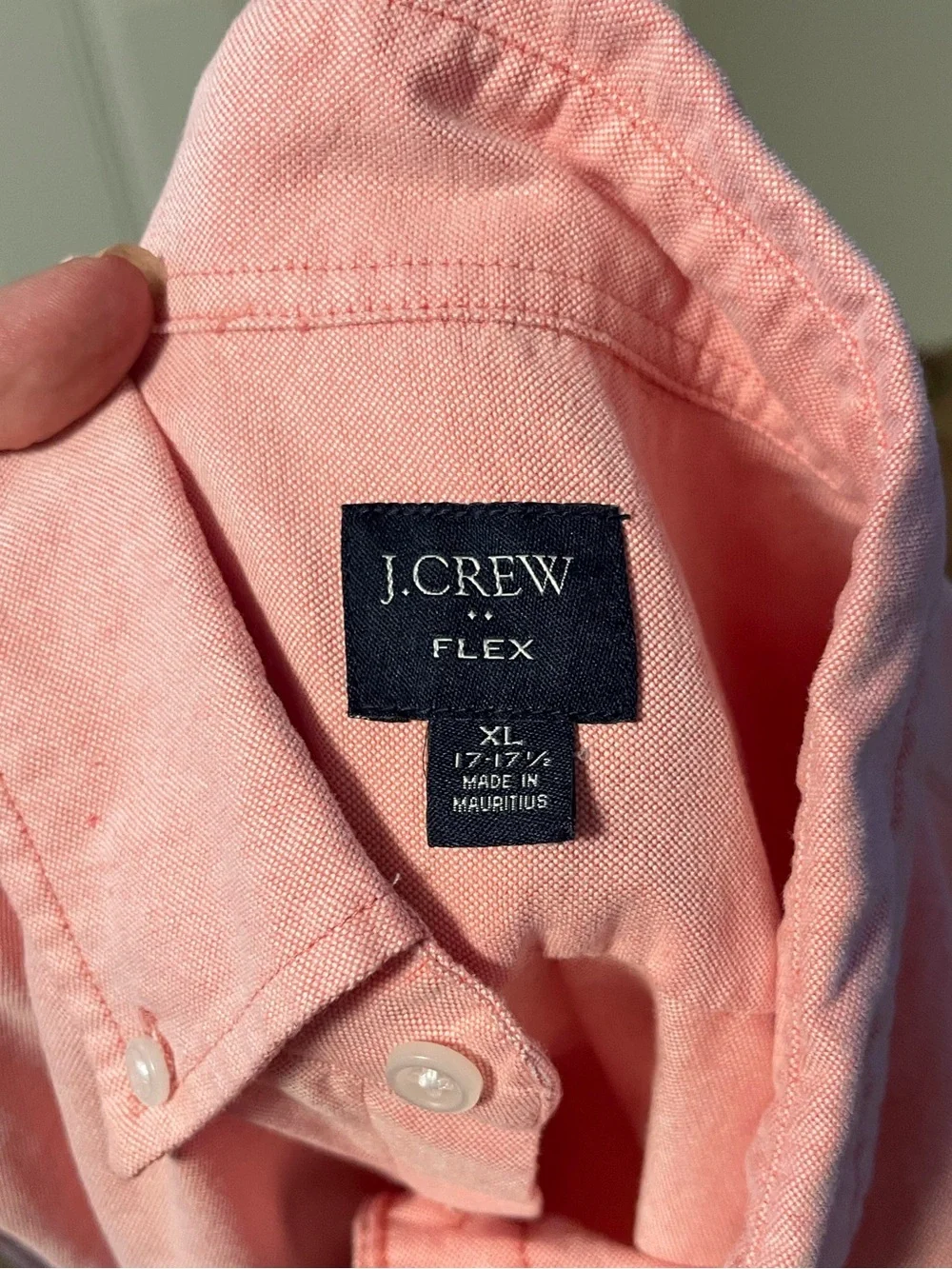 J.Crew Flex Mens XL Salmon Pink Oxford Button Down Shirt Long Sleeve